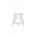 Корсет Passion Ursula Corset white L/XL, с пажами, трусики с ажурным декором и открытым шагом