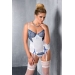 Корсет с пажами ELENI CORSET white 6XL/7XL - Passion, трусики