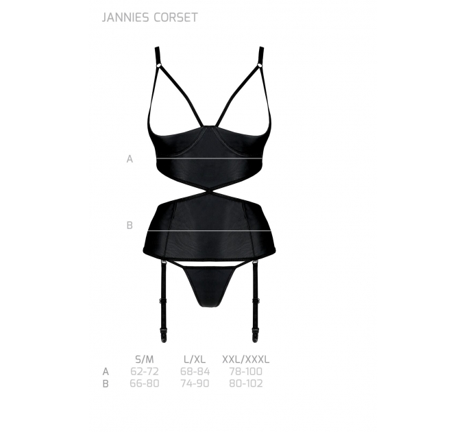 JANNIES CORSET black L/XL - Passion