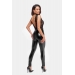 Комбинезон Noir Handmade F298 Libido Deep-V catsuit with collar and pearl chain - XL