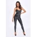 Комбинезон Noir Handmade F306 Mirage catsuit with jewelry rhinestone chain adorning the back - 3XL