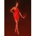 Платье лакированное красное “Соблазнительница Марго” XXXL, молния на всю длину сзади