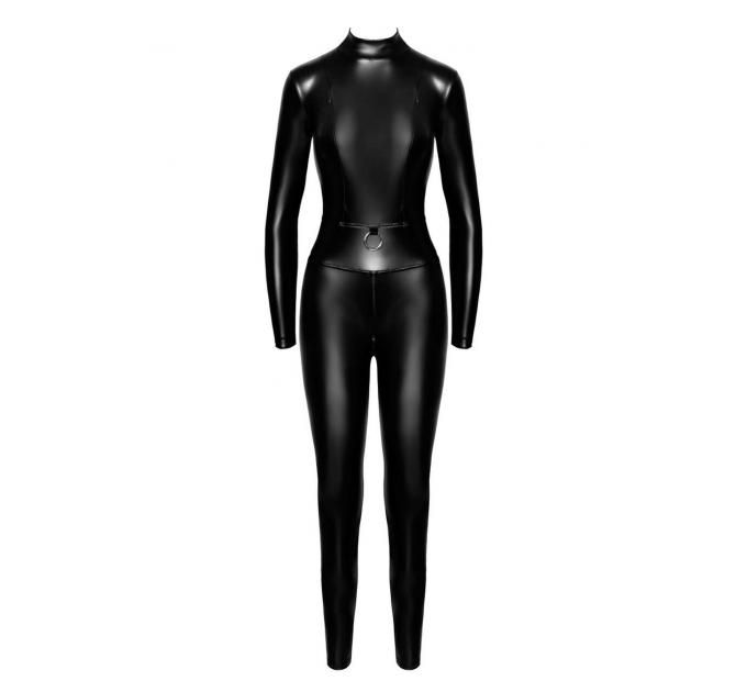 Комбинезон Noir Handmade F319 Caged wetlook catsuit with zippers and ring - XL