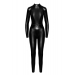 Комбинезон Noir Handmade F319 Caged wetlook catsuit with zippers and ring - XL