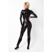 Комбинезон Noir Handmade F319 Caged wetlook catsuit with zippers and ring - XL