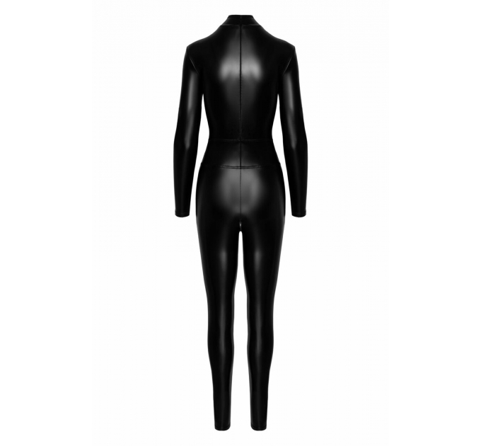 Комбинезон Noir Handmade F319 Caged wetlook catsuit with zippers and ring - XL