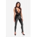 Комбинезон Noir Handmade F298 Libido Deep-V catsuit with collar and pearl chain - XXL