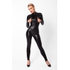 Комбинезон Noir Handmade F319 Caged wetlook catsuit with zippers and ring - XXL