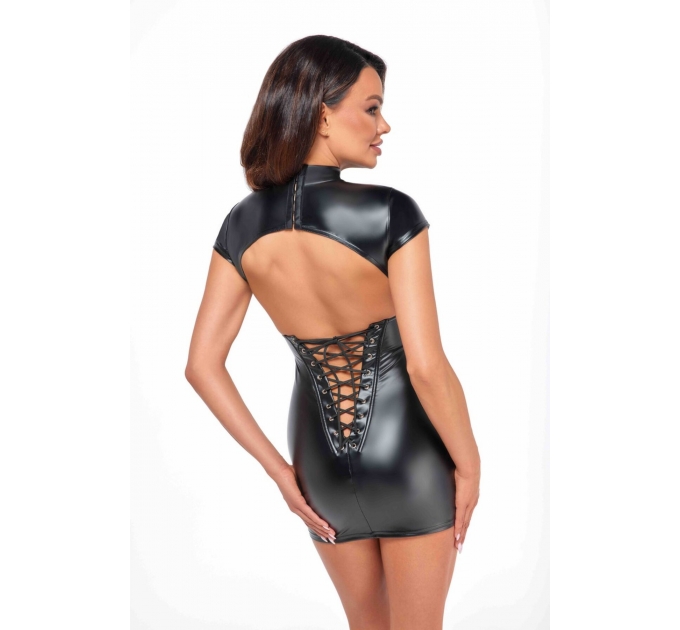 Платье Noir Handmade F309 Fantasy wetlook mini dress with lace up back - S