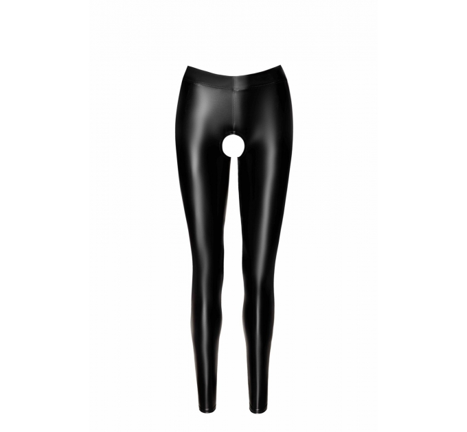 Лeггинсы Noir Handmade F304 Taboo wetlook leggings with open crotch and bum - S