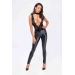 Комбинезон Noir Handmade F298 Libido Deep-V catsuit with collar and pearl chain - L