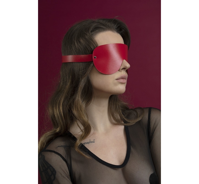 Маска на глаза Feral Feelings - Blindfold Mask, натуральная кожа, красная