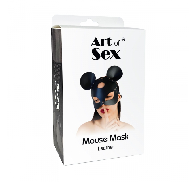 Кожаная маска зайки Art of Sex - Mouse Mask, цвет Белый