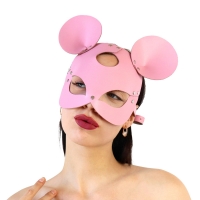 Кожаная маска зайки Art of Sex - Mouse Mask, цвет Розовый