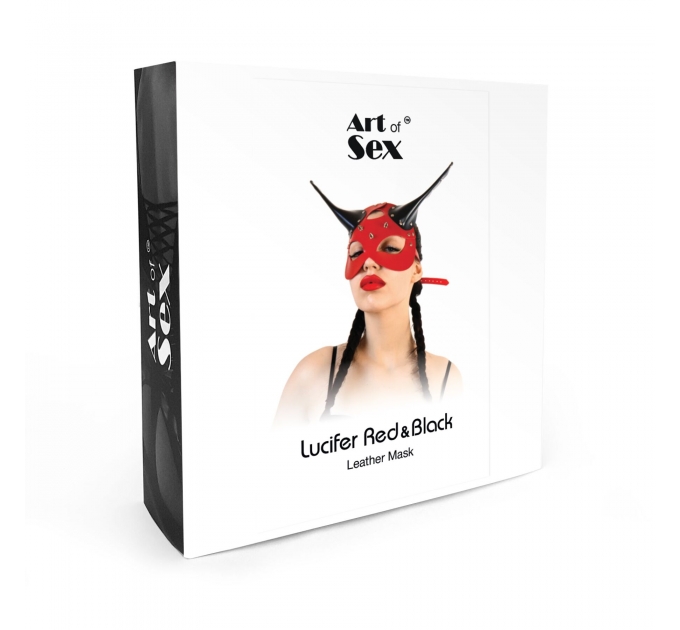 Кожаная маска Art of Sex - Lucifer Red&Black