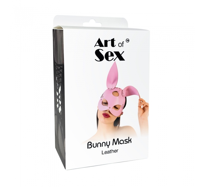 Кожаная маска Зайки Art of Sex - Bunny mask, цвет Черный