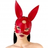 Кожаная маска Зайки Art of Sex - Bunny mask, цвет Красный