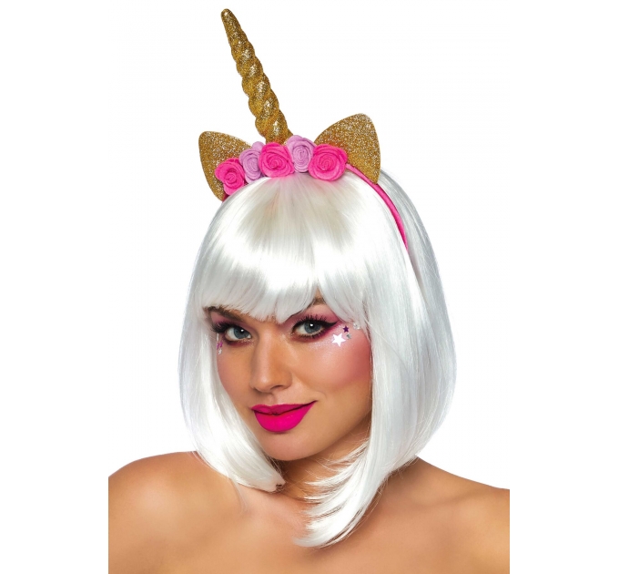Leg Avenue Golden unicorn flower headband