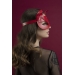 Маска кошечки Feral Feelings - Catwoman Mask, натуральная кожа, красная