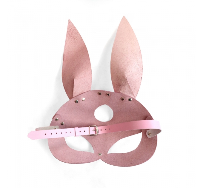 Кожаная маска Зайки Art of Sex - Bunny mask, цвет Розовый