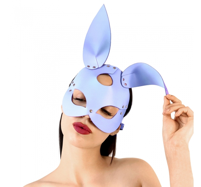 Кожаная маска Зайки Art of Sex - Bunny mask, цвет Лавандовый