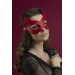 Маска кошечки Feral Feelings - Kitten Mask, натуральная кожа, красная