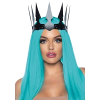 Leg Avenue Faux leather spiked crown Black