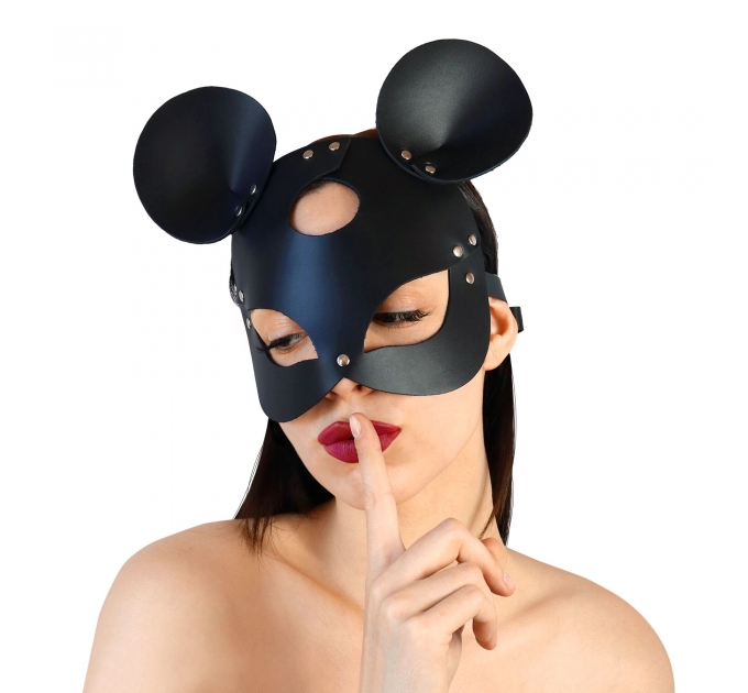 Кожаная маска зайки Art of Sex - Mouse Mask, цвет Черный