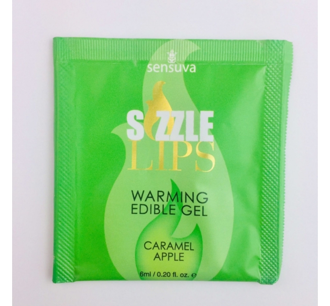 Пробник массажного геля Sensuva - Sizzle Lips Caramel Apple (6 мл)