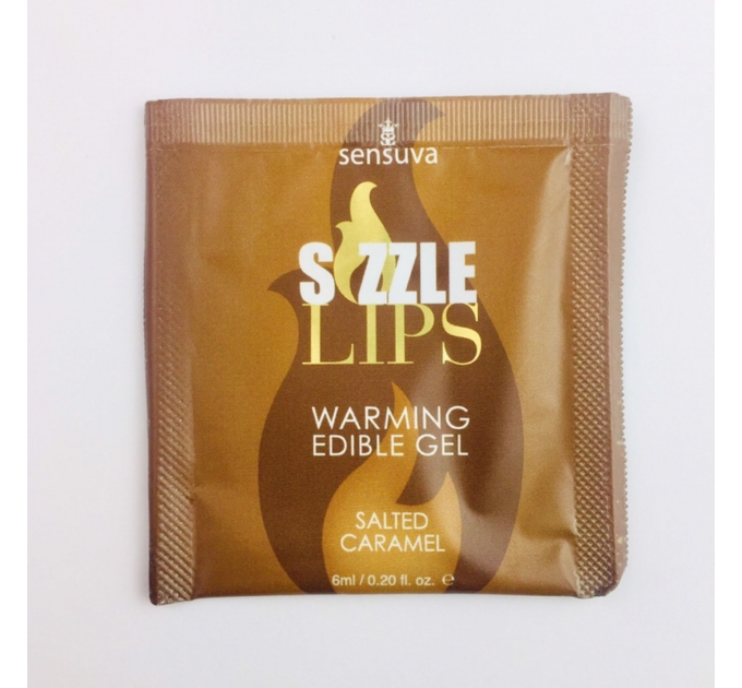 Пробник массажного геля Sensuva - Sizzle Lips Salted Caramel (6 мл)
