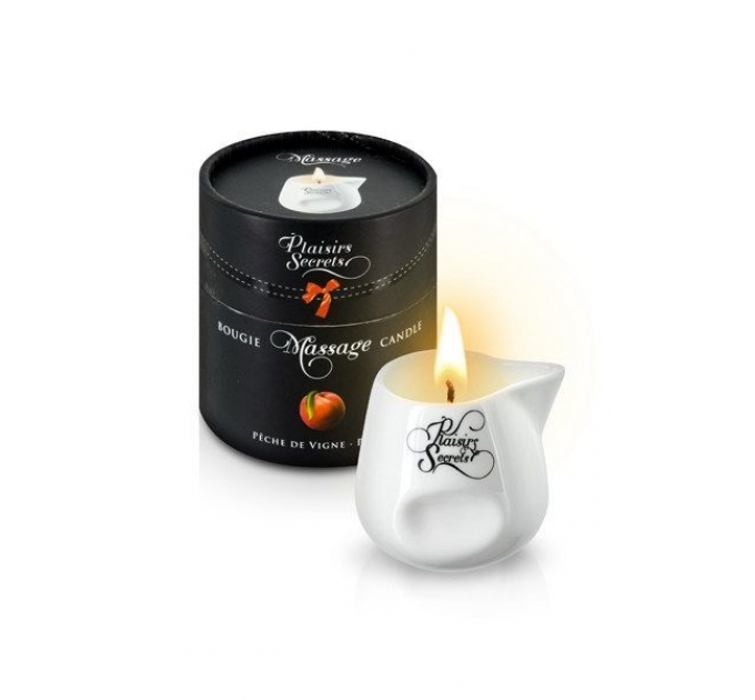 Массажная свеча Plaisirs Secrets Peach (80 мл) подарочная упаковка, керамический сосуд