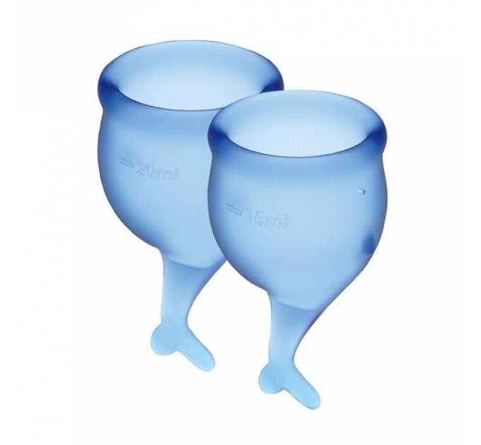 Набор менструальных чаш Satisfyer Feel Secure (dark blue), 15мл и 20мл, мешочек для хранения