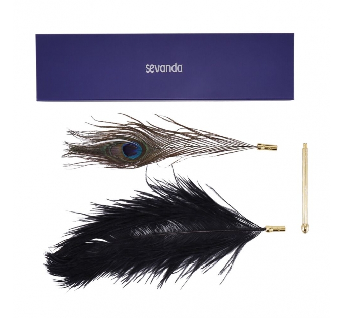 Щекоталка LOCKINK SEVANDA Natural Peacock Flirting Feather Tickler, перо павлина