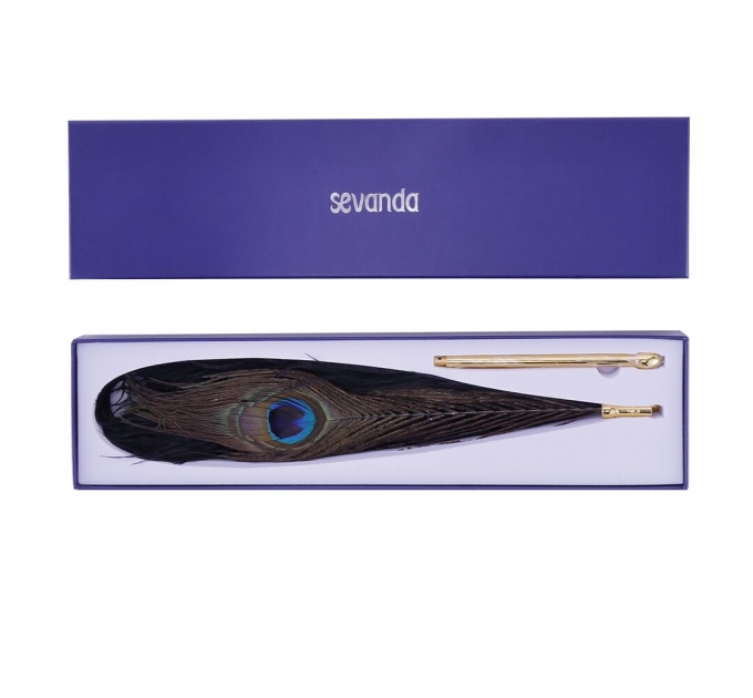 Щекоталка LOCKINK SEVANDA Natural Peacock Flirting Feather Tickler, перо павлина