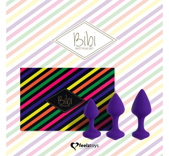 Набор силиконовых анальных пробок FeelzToys - Bibi Butt Plug Set 3 pcs Purple