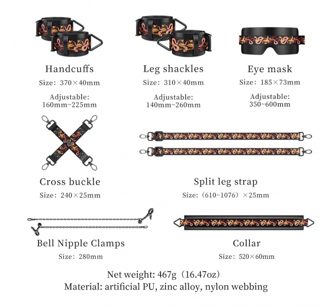 БДСМ-набор LOCKINK The Flowering Serpent - Bondage Set, 7 шт.