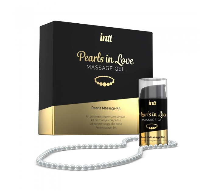 Набор для жемчужного массажа Intt Pearls in Love: ожерелье и силиконовый массажный гель