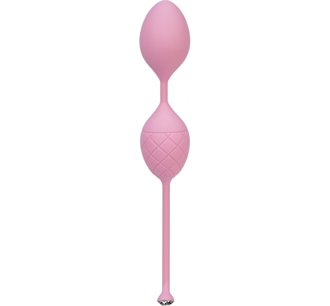 Роскошные вагинальные шарики PILLOW TALK - Frisky Pink с кристаллом, диаметр 3,2см, вес 49-75гр