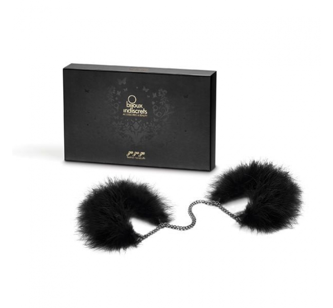 Пушистые наручники Bijoux Indiscrets Za za zu - feahter handcuffs, перьевые, подарочная упаковка