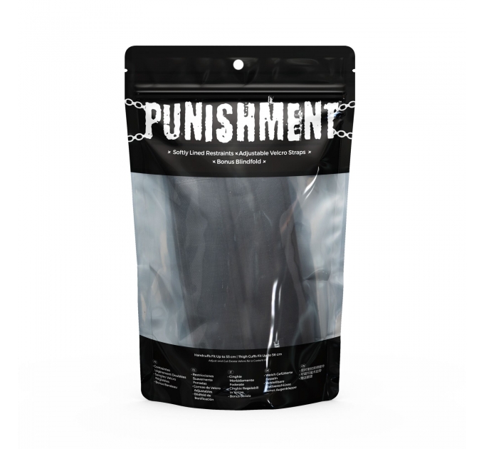 Фиксаторы для руки и бедра Punishment - Thigh to Wrist Restraints - Black