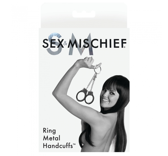 Наручники Sex and Mischief - Ring Metal Handcuffs на длинной цепочке с кольцом