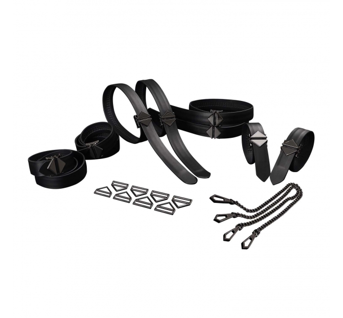 Набор из 8 ремней для связывания LOCKINK 8-Bondage-Straps Restraint Set - Black