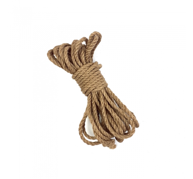 Джутовая веревка BDSM 8 метров, 6 мм, цвет натруальный