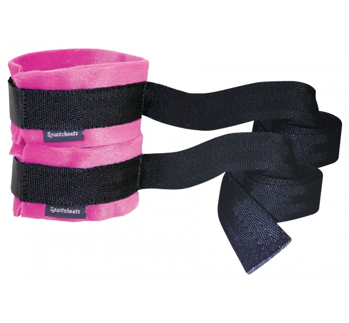 Наручники Sportsheets Kinky Pinky Cuffs тканевые, с лентами для фиксации