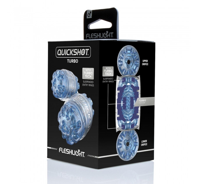 Мастурбатор Fleshlight Quickshot Turbo Blue Ice, компактный, отлично для пар и минета