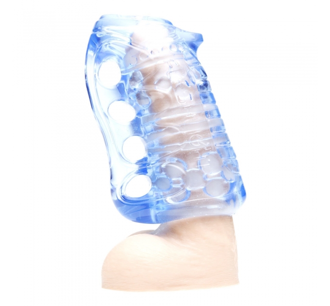 Мастурбатор Fleshlight Fleshskins Grip Blue Ice, надежная фиксация на руке, отлично для пар и минета