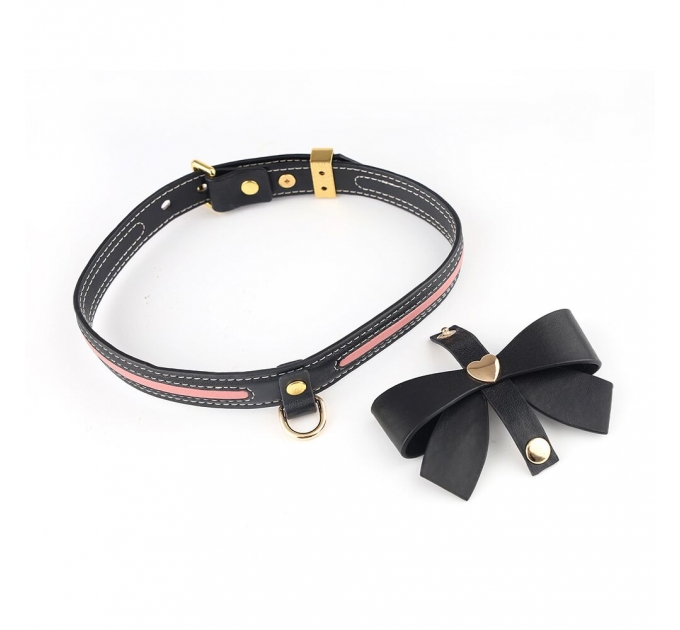 Поводок LOCKINK SEVANDA Love Heart Butterfly Leather Collar Set - Black