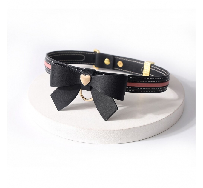 Поводок LOCKINK SEVANDA Love Heart Butterfly Leather Collar Set - Black