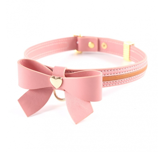 Поводок LOCKINK SEVANDA Love Heart Butterfly Leather Collar Set - Pink