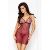 Сорочка приталенная с чашечками WHITNEY CHEMISE red L/XL - Passion, трусики